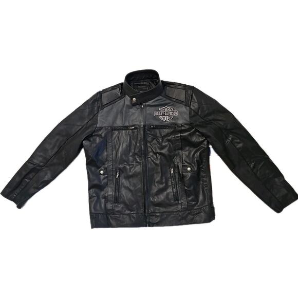 Cava Harley-Davidson Motorcycles Legendary Leather Jacket Black Size 3XL Zip - Picture 7 of 8